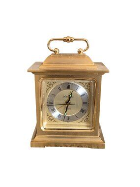 Vtg Seth Thomas Carriage Rapture Solid Brass Quartz Alarm Clock 4RE461 Works!